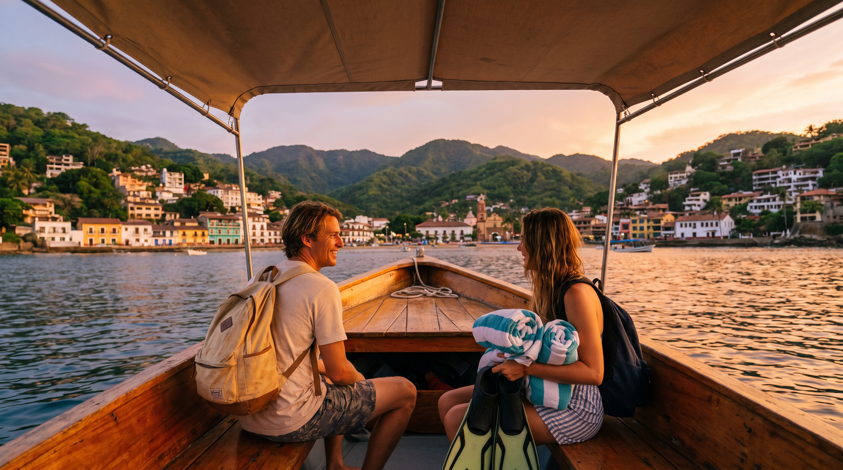 A map-like collage of Puerto Vallarta experiences from beach to jungle to boat