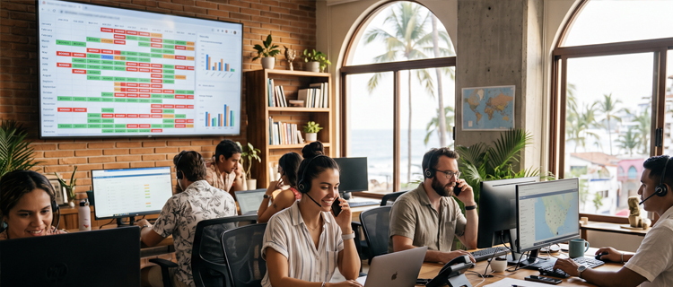 Naya Homes sales and reservations team converting booking leads at their desks